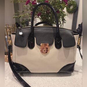 Emma Fix Black & Cream Satchel